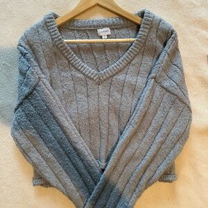 LA Hearts Gray V-Neck Women's Sweater